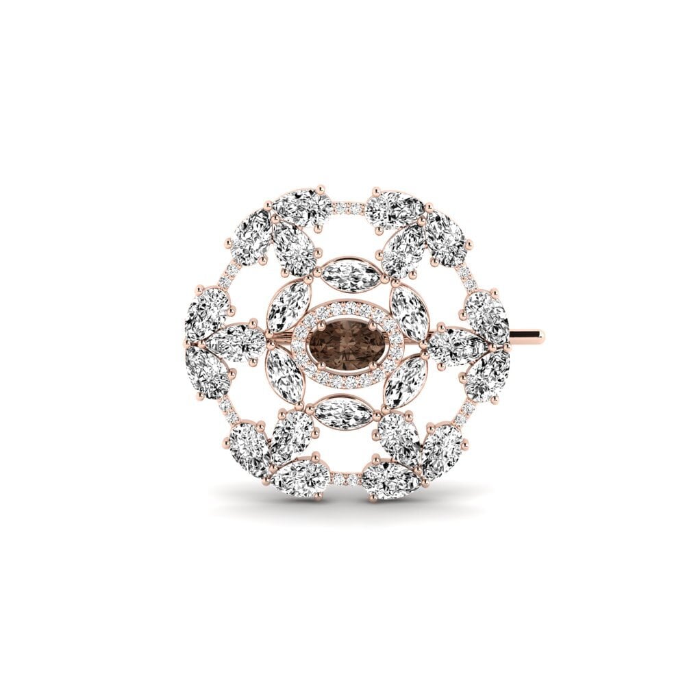 14ct Rose Gold Smoky Quartz Brooch Solera
