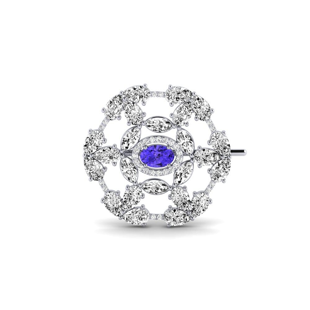 14ct White Gold Tanzanite Brooch Solera