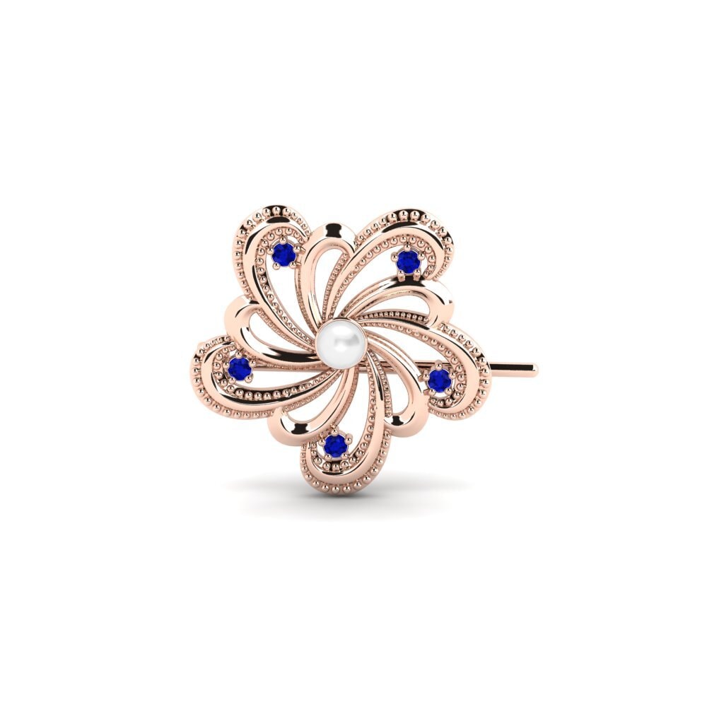 14k Oro Rosa Zafiro Broche Tahert