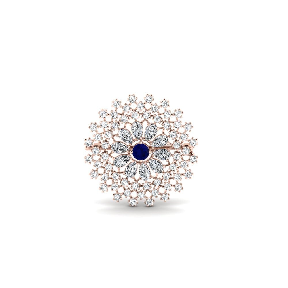14k Oro Rosa Zafiro Broche Vavenis