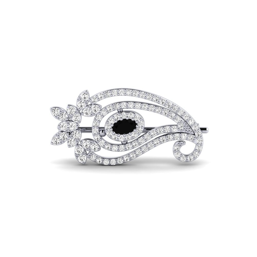 950 Platinum Black Onyx Brooch Wene