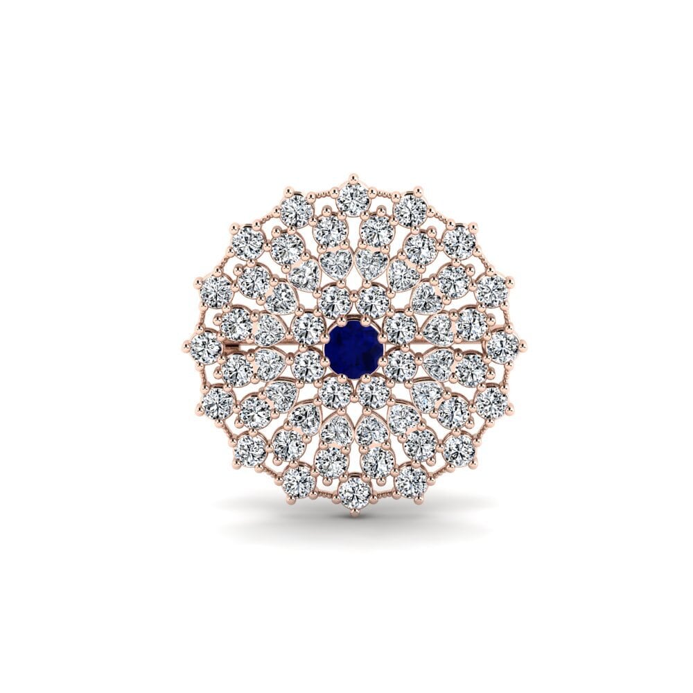 14k Oro Rosa Zafiro Broche Zenca