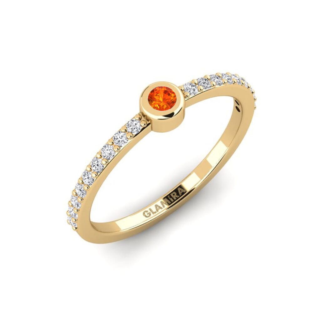 18k Oro Amarillo Zafiro Naranja Anillo de compromiso Vranje