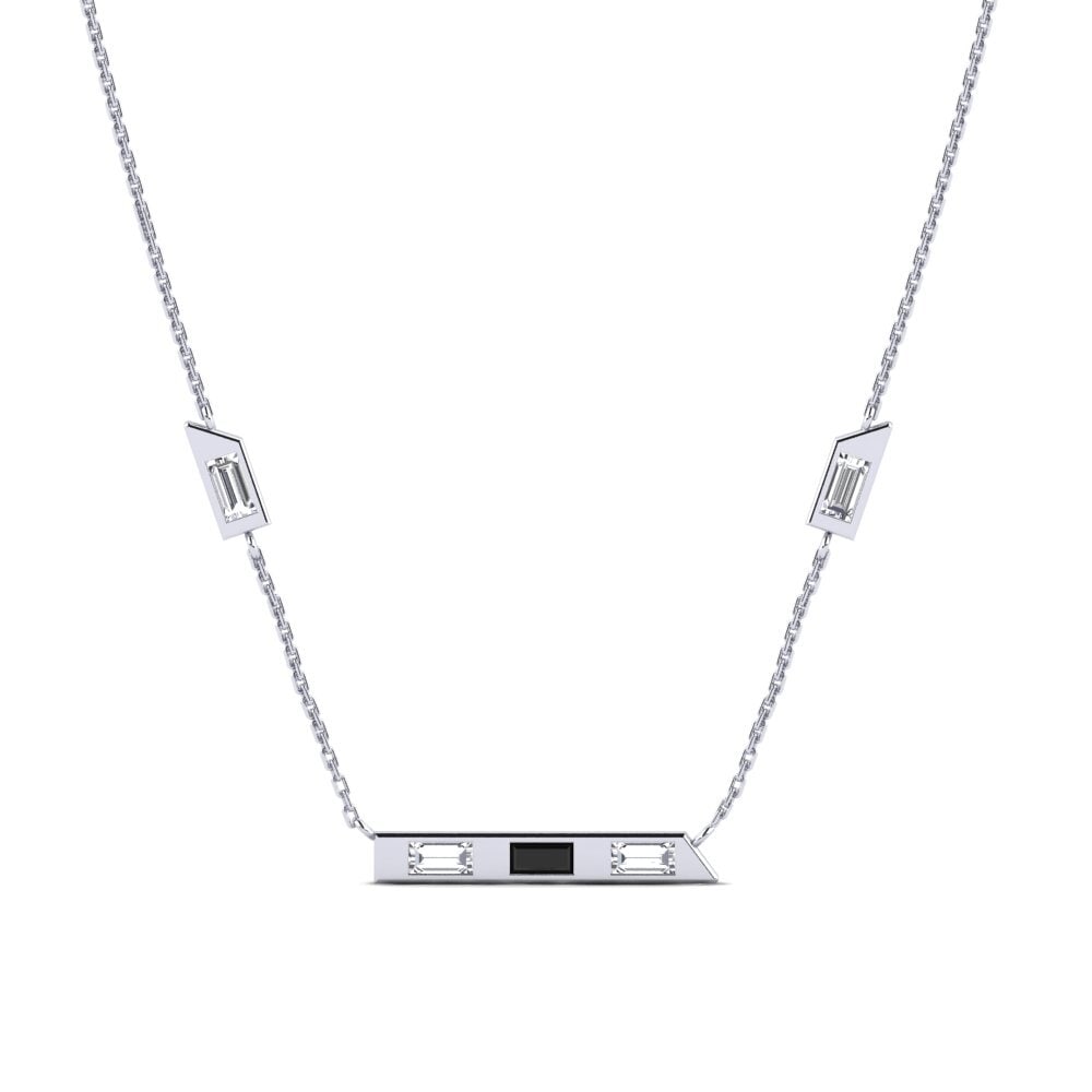 Black Sapphire Women's Necklace Imigca