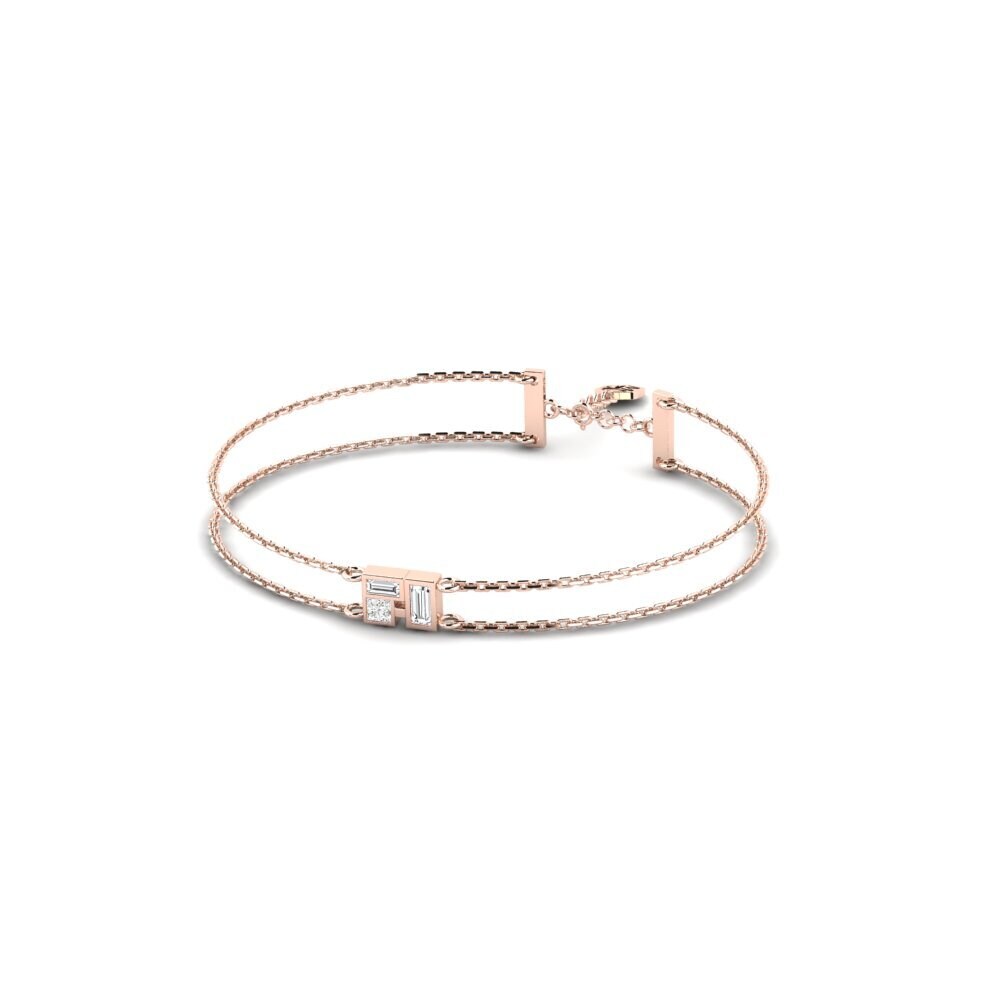 14k Rose Gold White sapphire Women's Bracelet Karibib