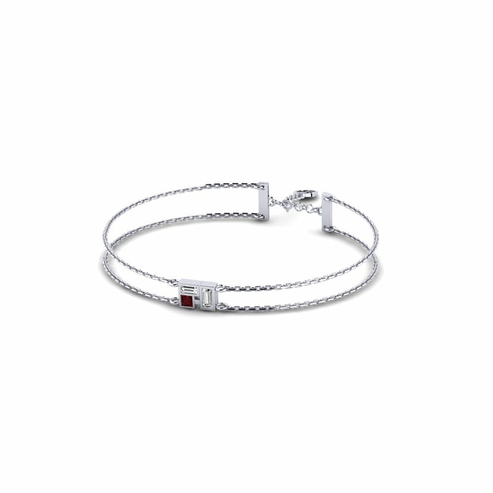 950 Platinum Garnet Women's Bracelet Karibib
