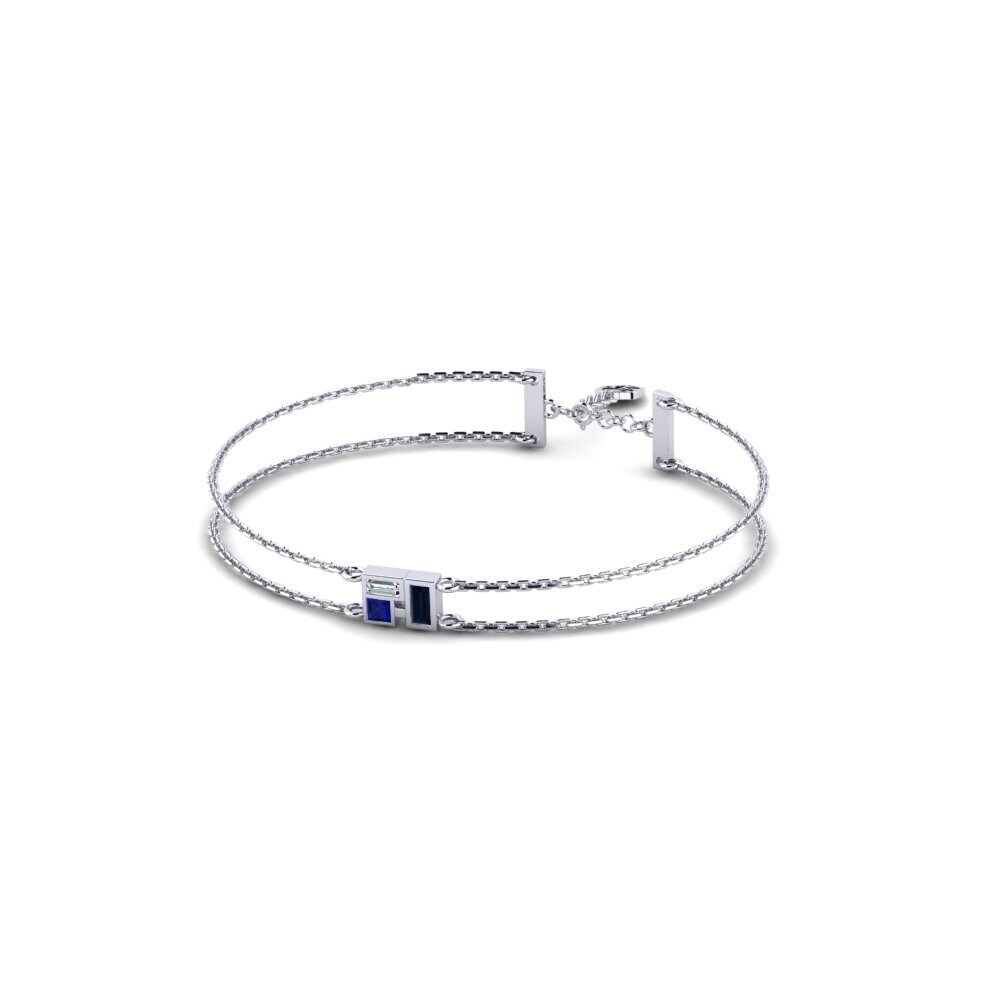 950 Platinum Sapphire Women's Bracelet Karibib