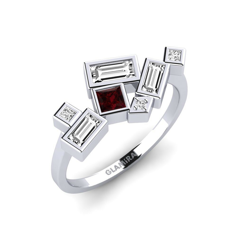950 Platinum Garnet Ring Liwonde