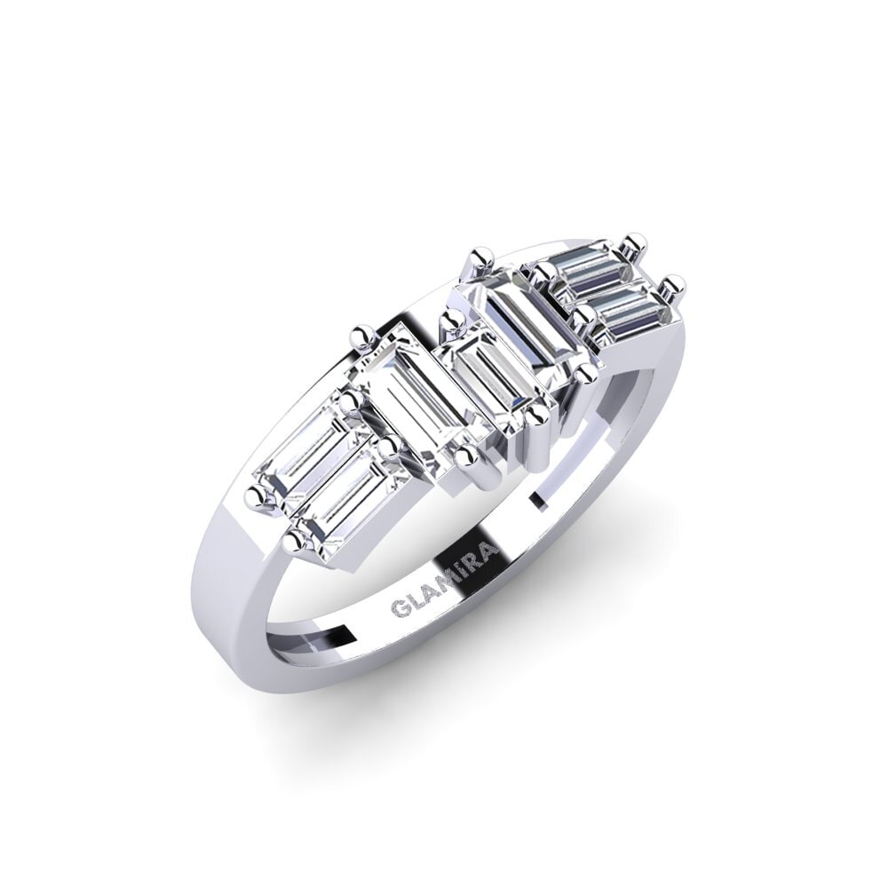Vàng Trắng 18K Kim Cương Nhẫn React