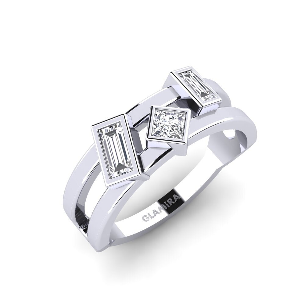 Vàng Trắng 18K Kim Cương Nhẫn Rehoboth