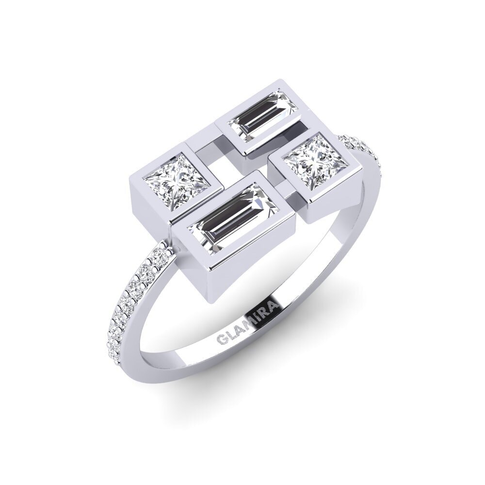 Vàng Trắng 18K Kim Cương Nhẫn Salima