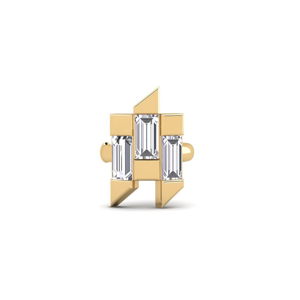 14ct Yellow Gold Women's Earring Futurista - B