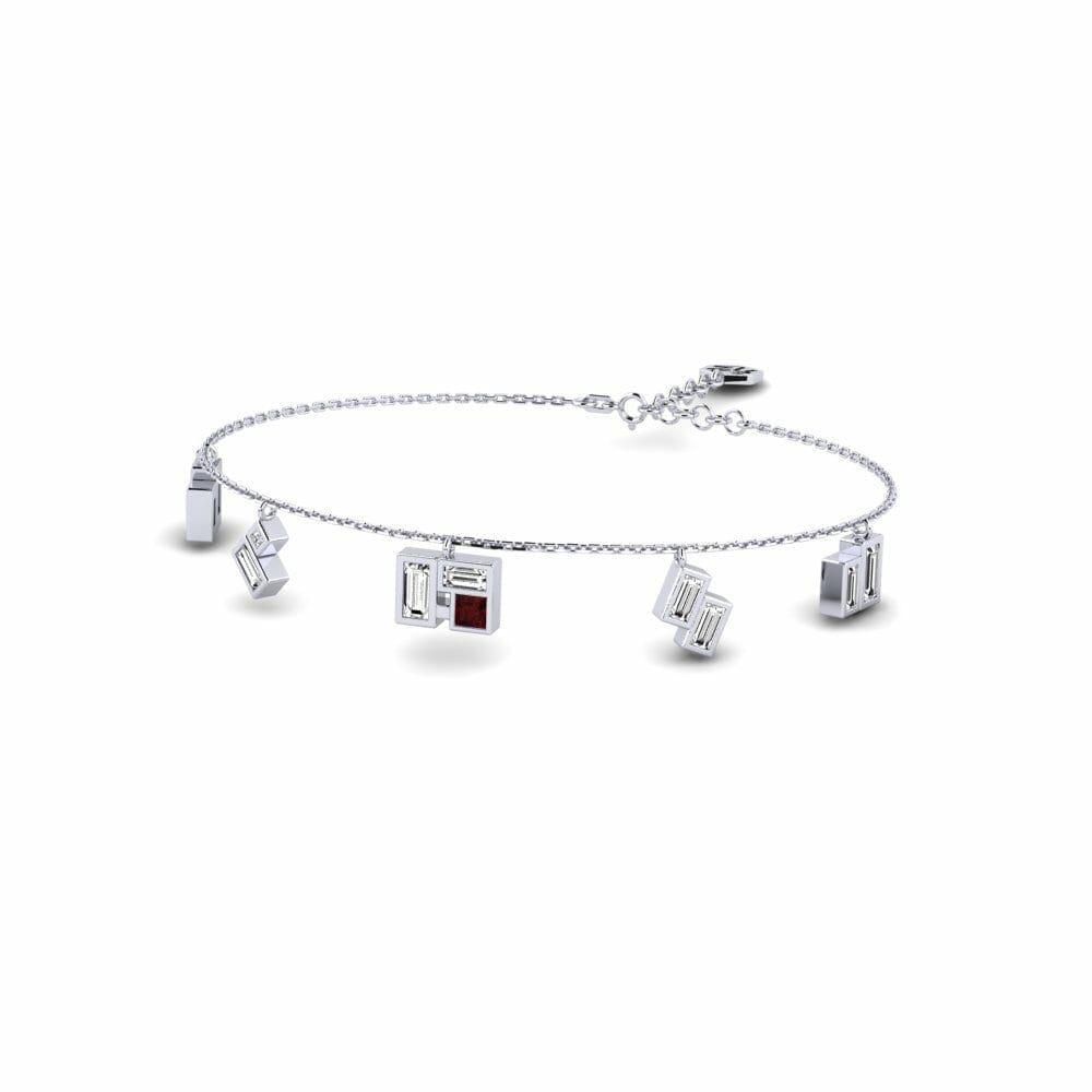 950 Platinum Garnet Women's Bracelet Harbel