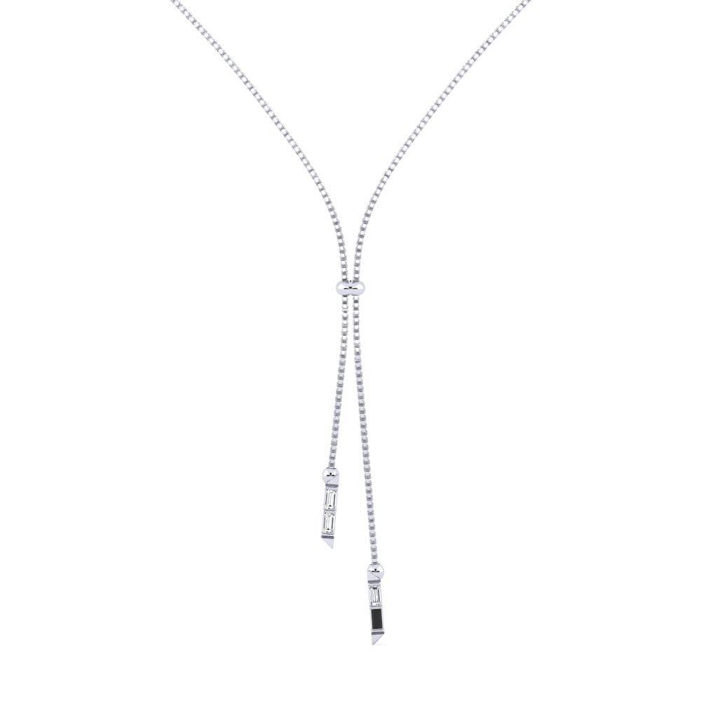 Baguette Black Sapphire Women's Necklace Laxerea