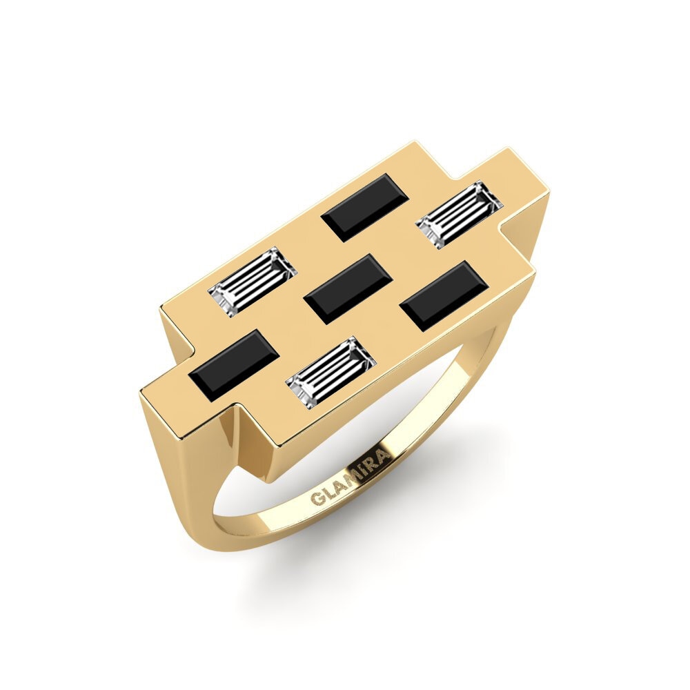 Vàng 18K black-onyx Nhẫn Lineari