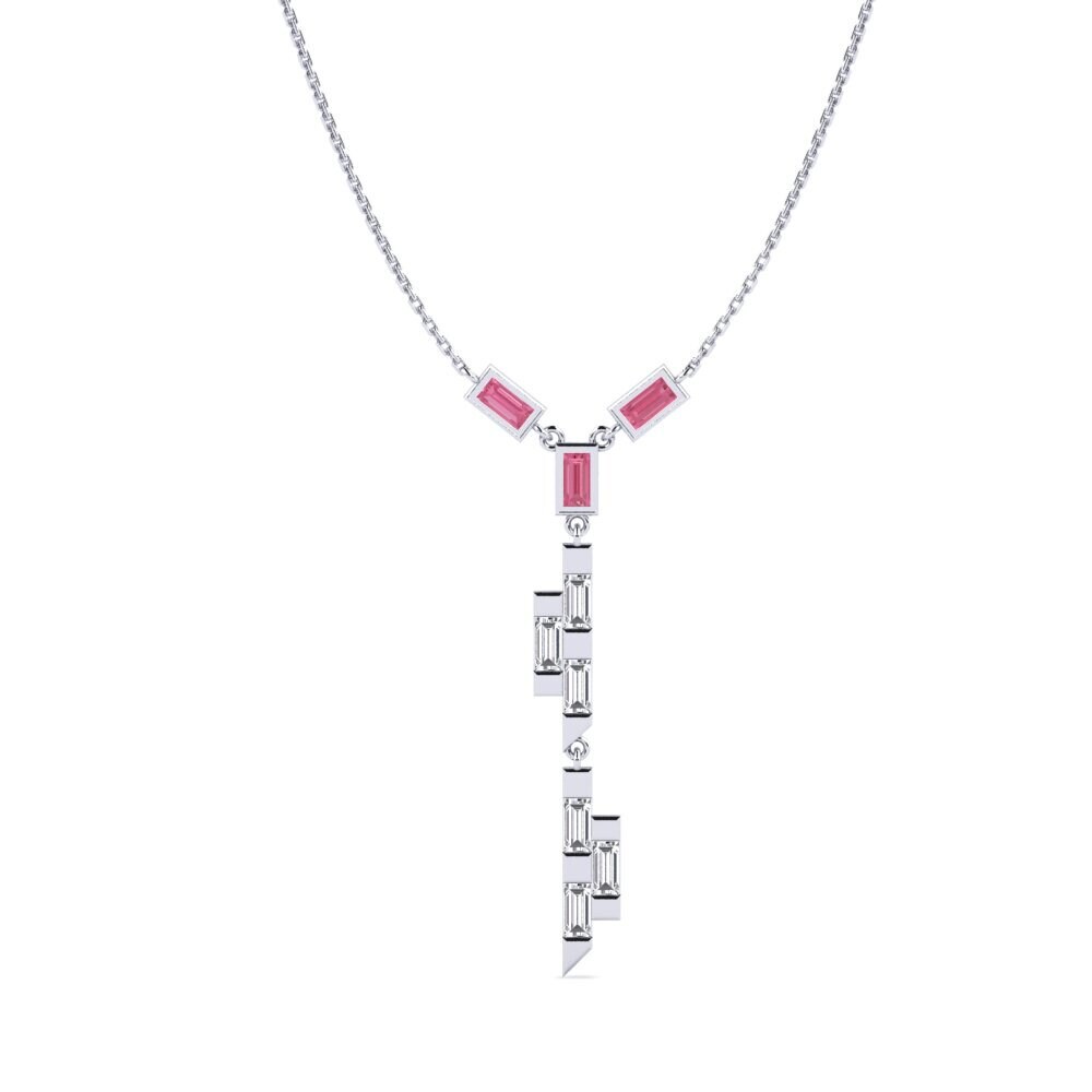 Pink Sapphire Women's Necklace Linnen
