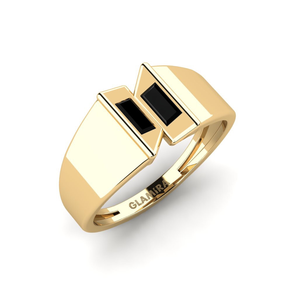 Vàng 18K black-onyx Nhẫn đeo ngón út Linnijin