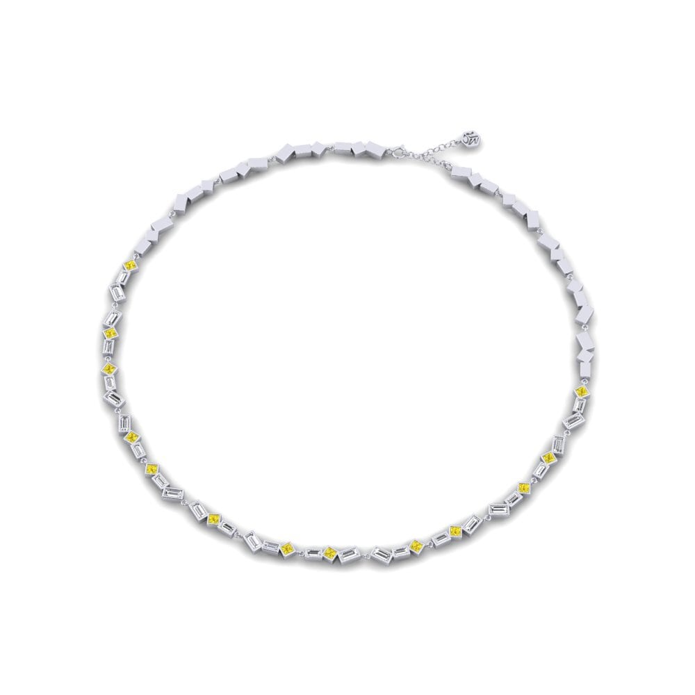 Paladio 950 Zafiro amarillo Collar Machinga
