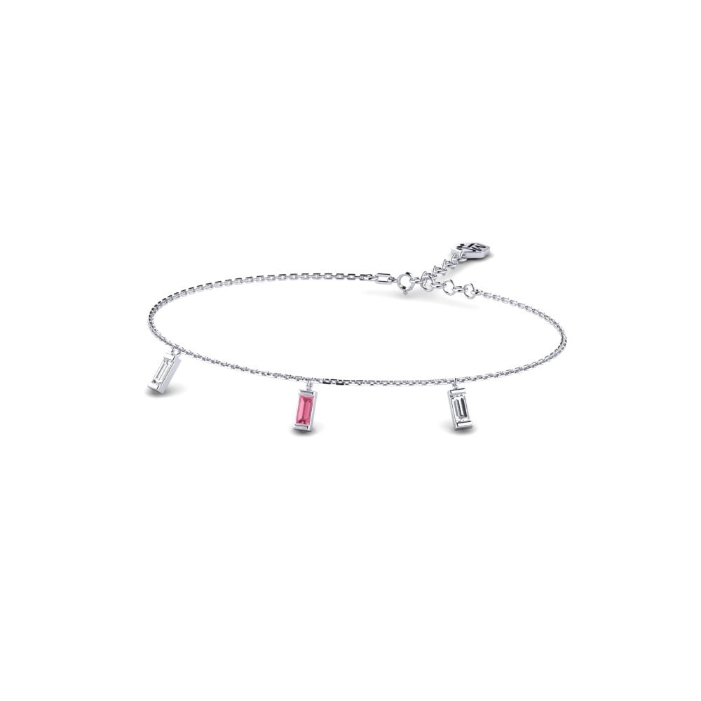 Baguette Pink Sapphire Women's Bracelet Stangenbrot