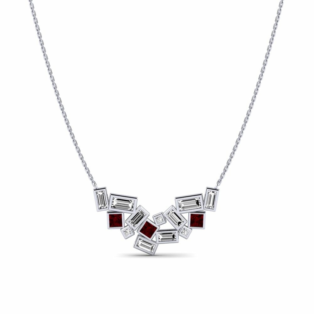 950 Platinum Garnet Women's Necklace Thyolo
