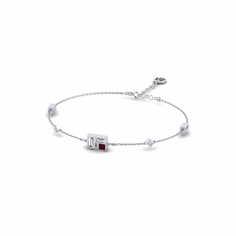 950 Platinum Garnet Women's Bracelet Quthing