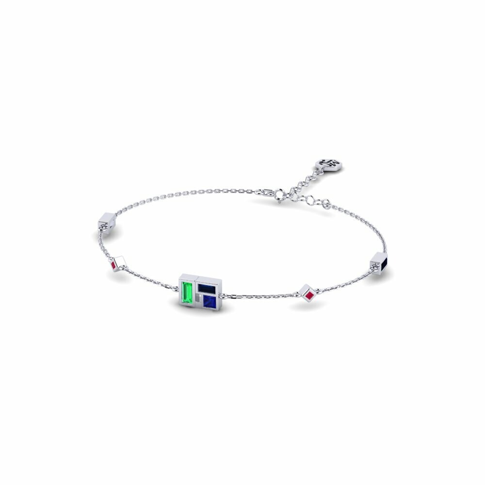 950 Platinum Sapphire Women's Bracelet Quthing