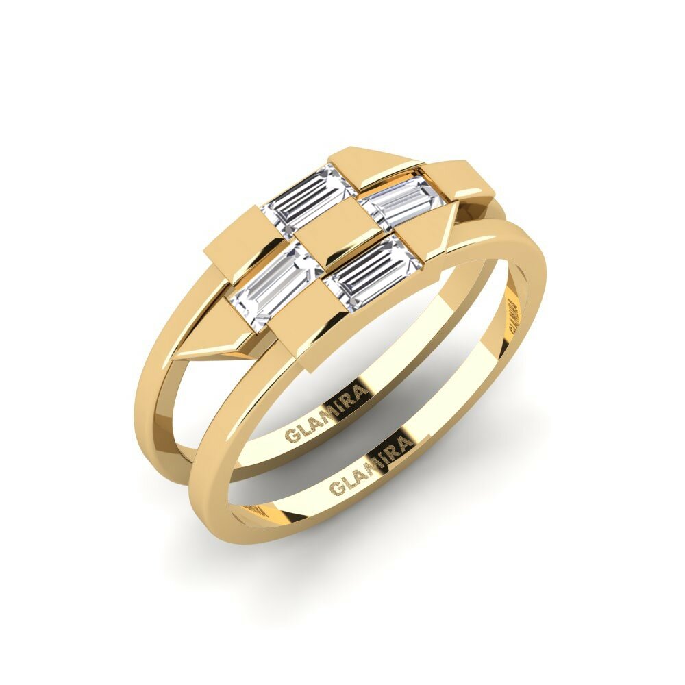 9k Yellow Gold Lab Grown Diamond Ring Teachdail - SET