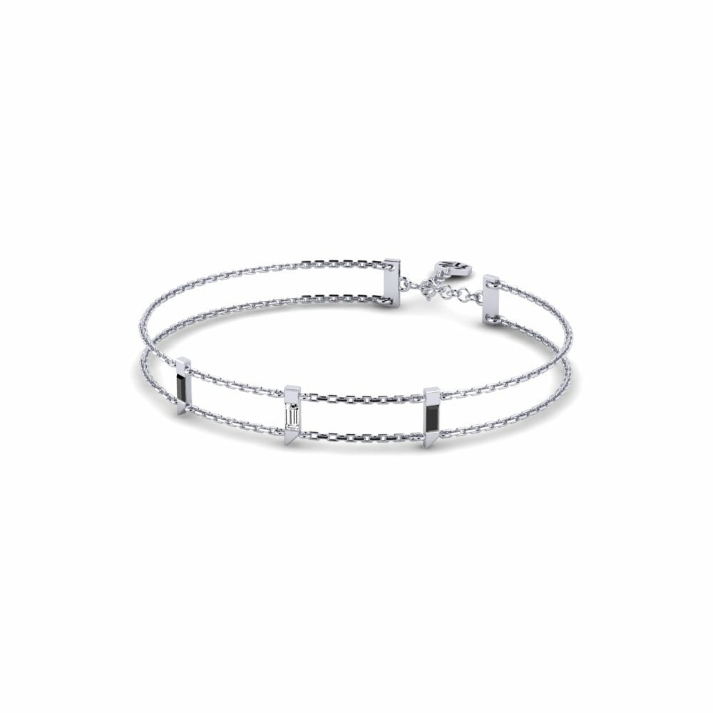 950 Platinum Black Onyx Women's Bracelet Umurongo