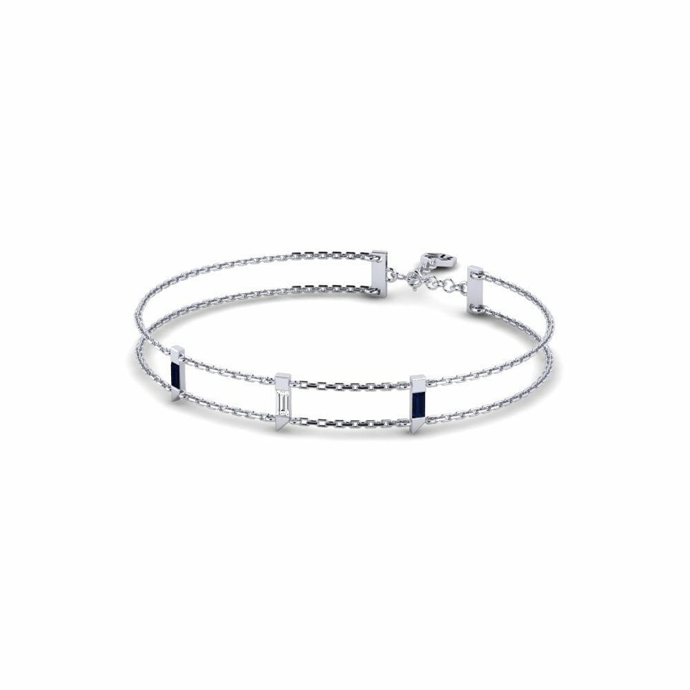 950 Platinum Sapphire Women's Bracelet Umurongo