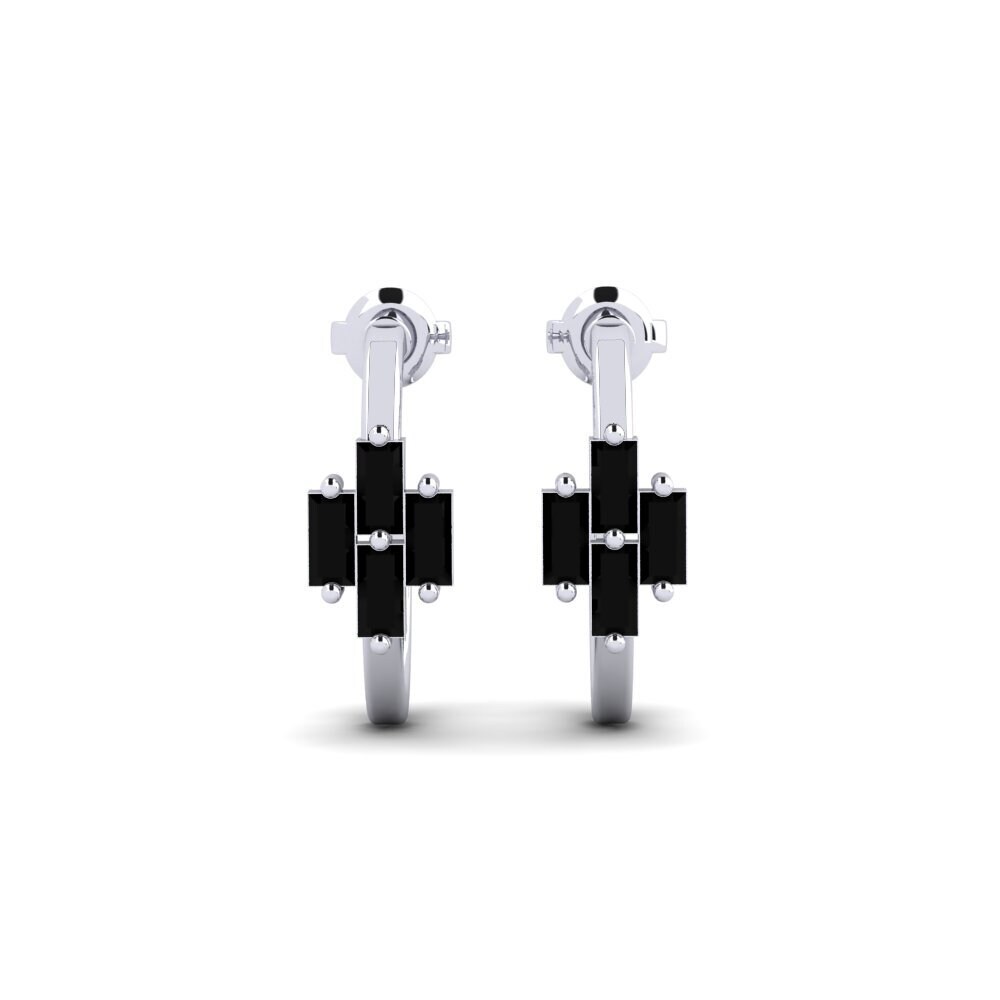 950 Platinum Black Onyx Women's Earring Unjustified
