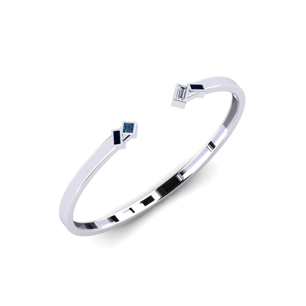 18k White Gold Blue Diamond Women's Bracelet Usakos