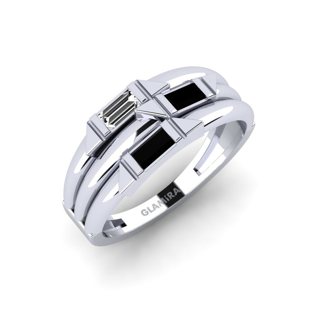 950 Platinum Black Onyx Ring Vaska
