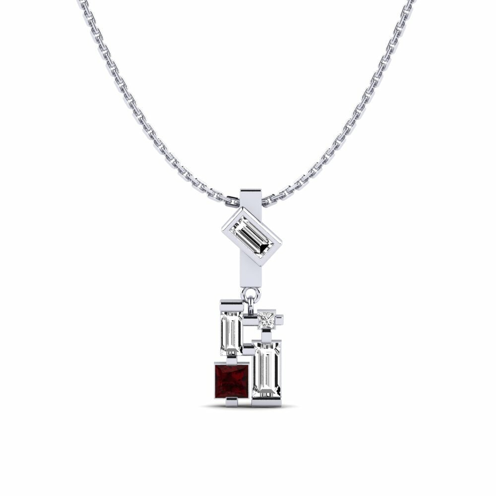 950 Platinum Garnet Women's Pendant Vimeta