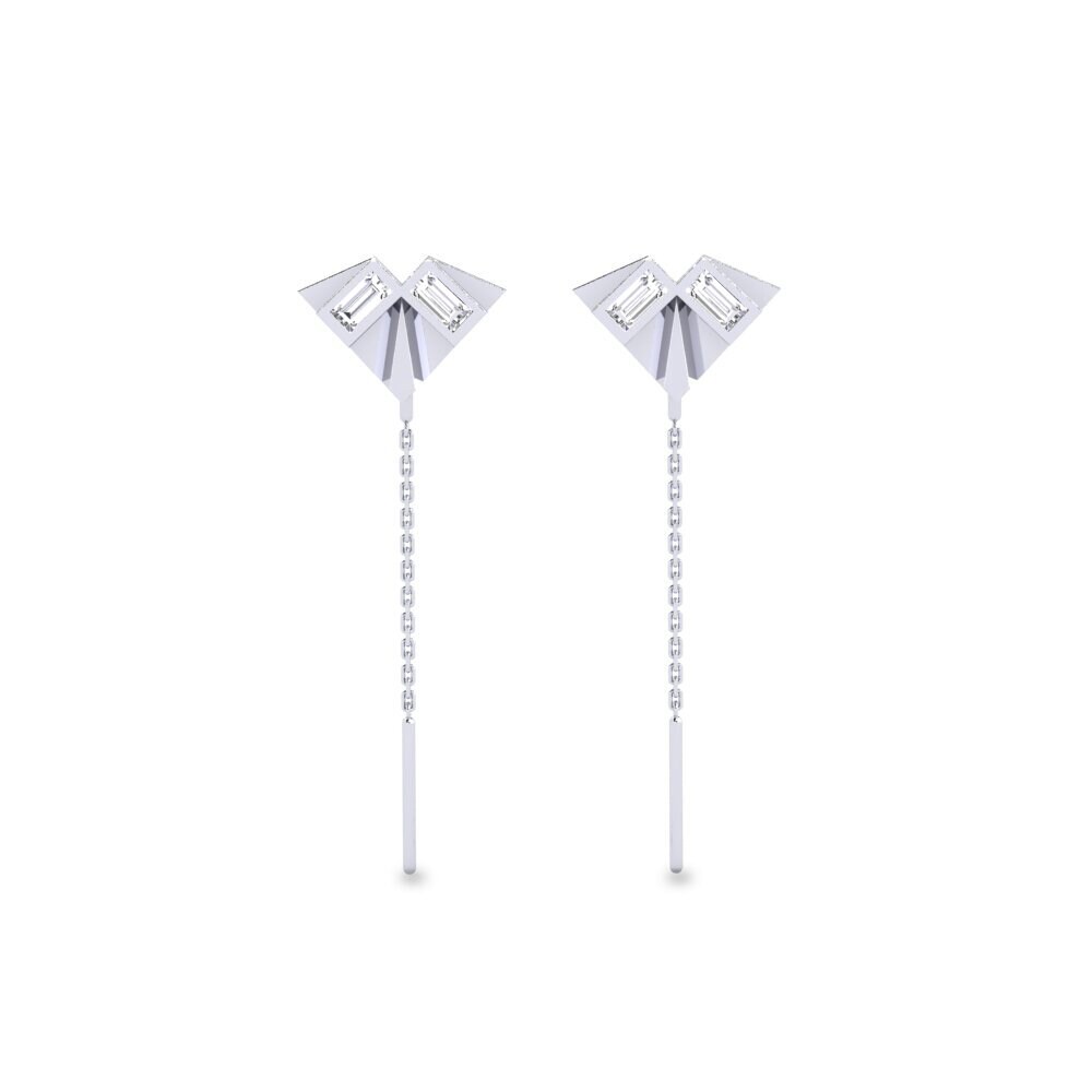 950 Platinum Lab Grown Diamond Women's Earring Visible - A