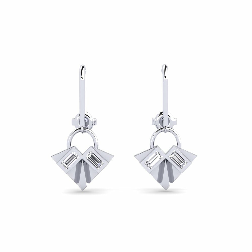 950 Platinum Lab Grown Diamond Women's Earring Visible - B