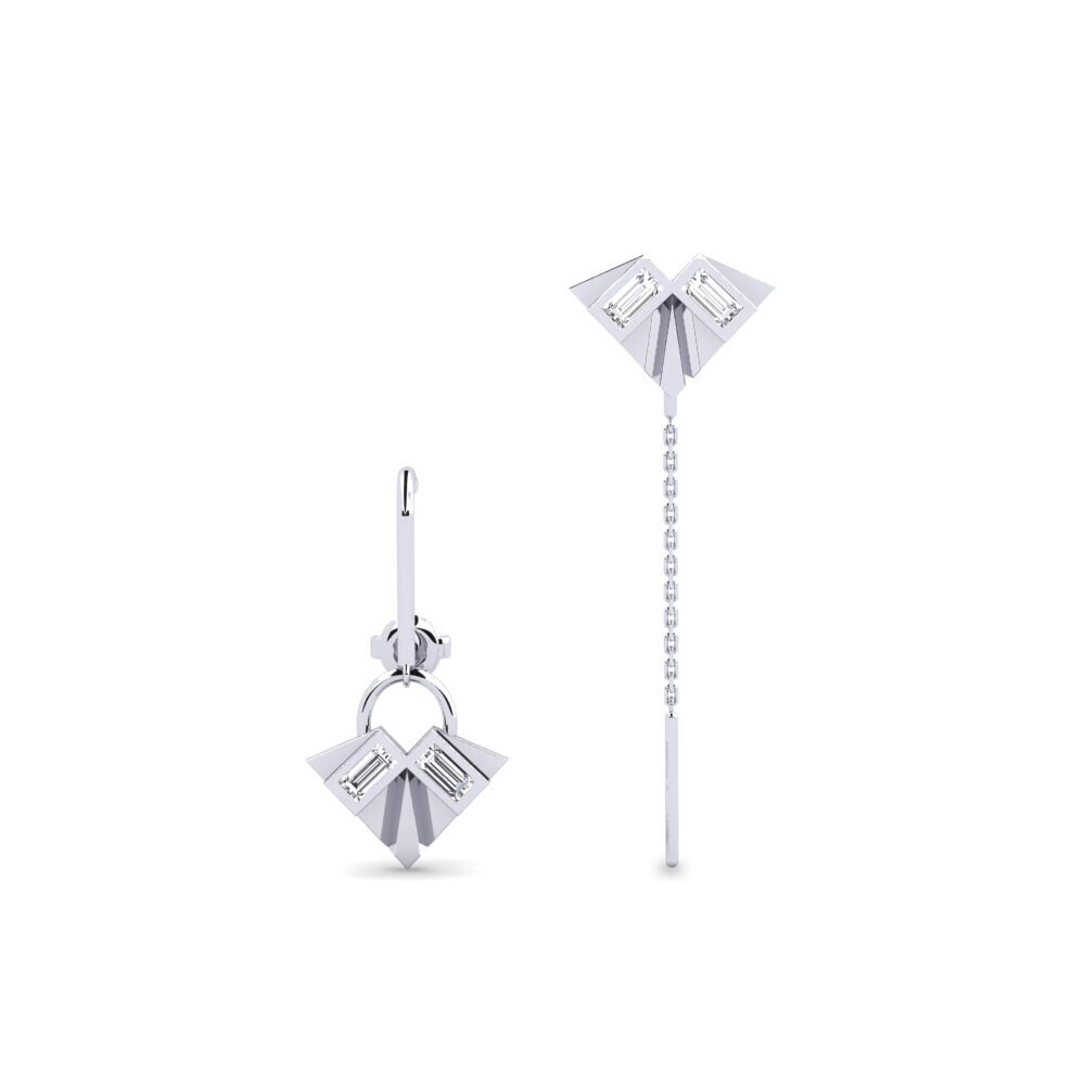 950 Platinum Lab Grown Diamond Women's Earring Visible - SET