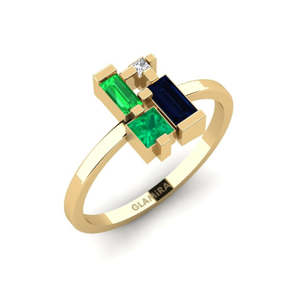9k Yellow Gold Emerald Ring Watamu