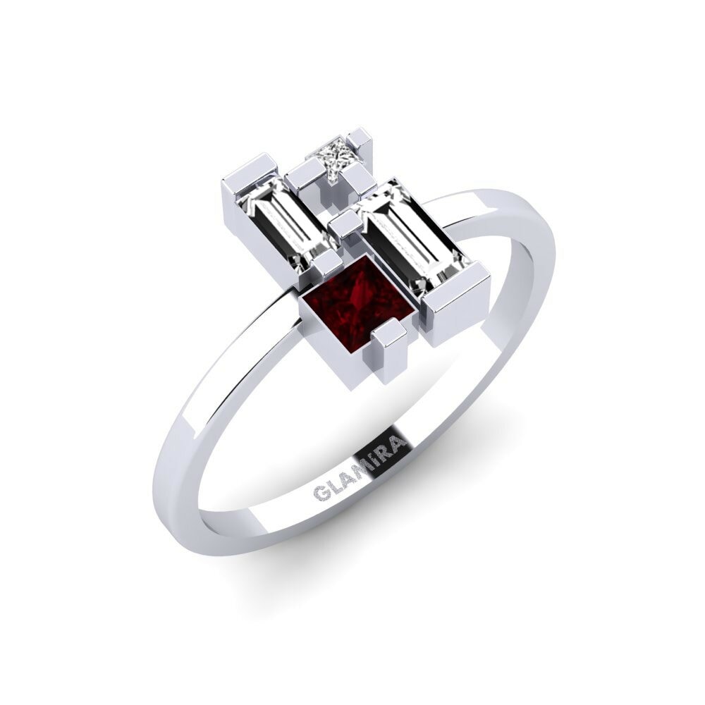 950 Platinum Garnet Ring Watamu
