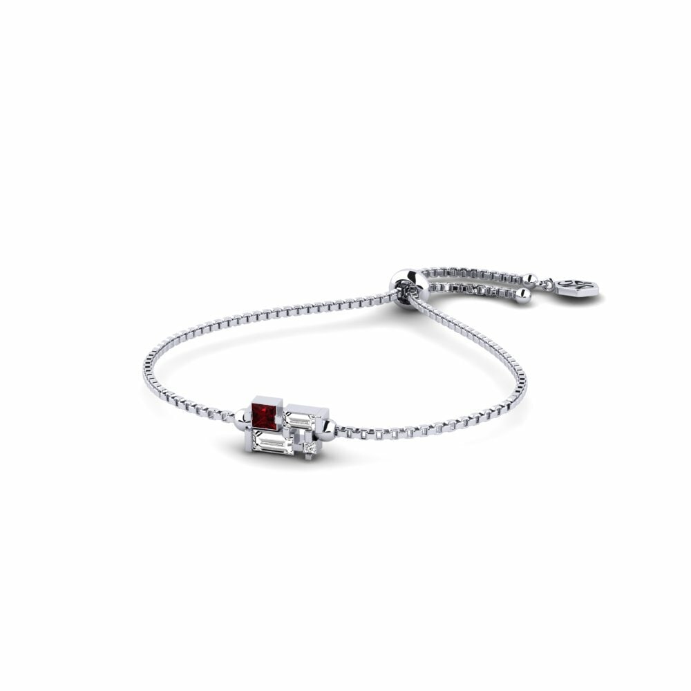 950 Platinum Garnet Women's Bracelet Arandis