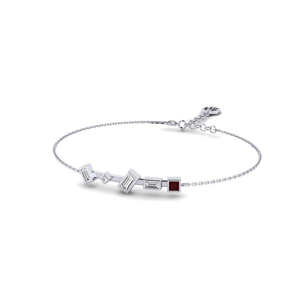 950 Platinum Garnet Women's Bracelet Gumel