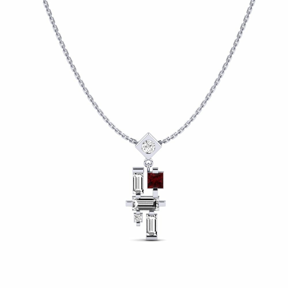 950 Platinum Garnet Women's Pendant Hlotse