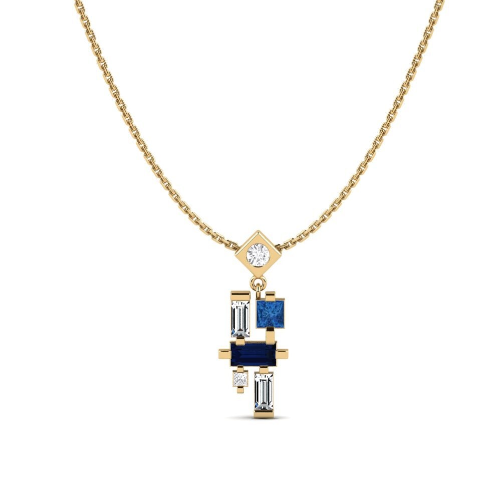 Princess Dark Blue Zirconia Women's Pendant Hlotse