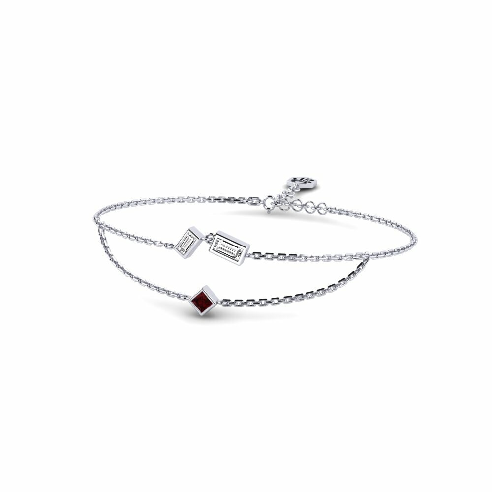 950 Platinum Garnet Women's Bracelet Karasburg