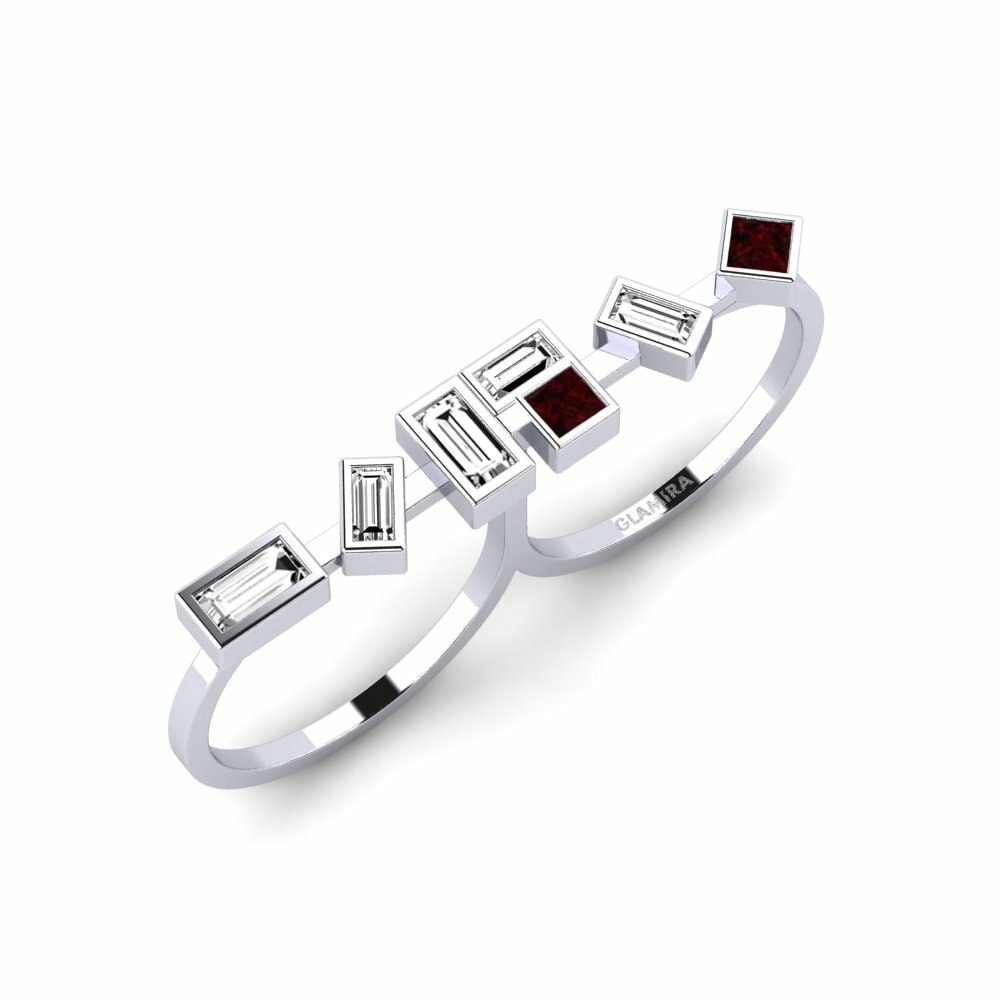 950 Platinum Garnet Ring Khorixas