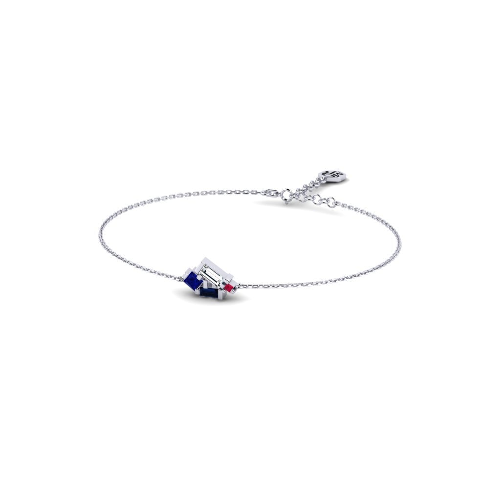 950 Platinum Sapphire Women's Bracelet Maputsoe