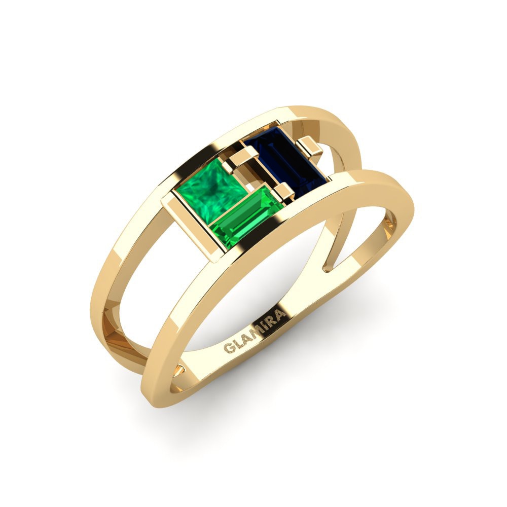 9k Yellow Gold Emerald Ring Abaokoro