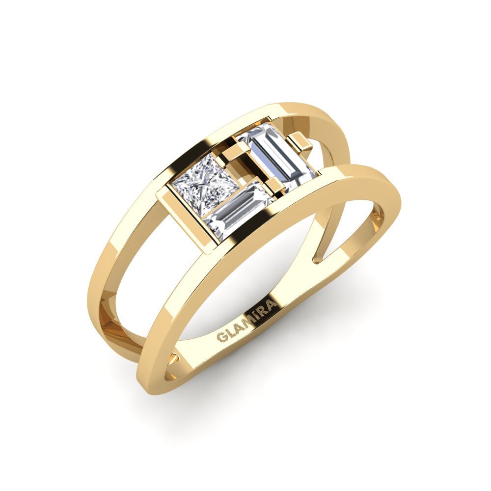 9k Yellow Gold Lab Grown Diamond Ring Abaokoro