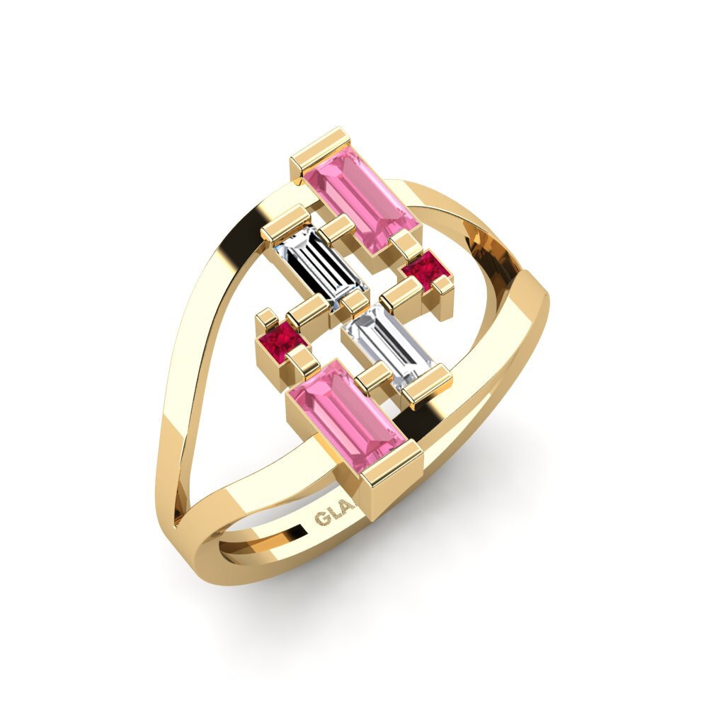 Zafiro Rosado Anillo Bikenibeu