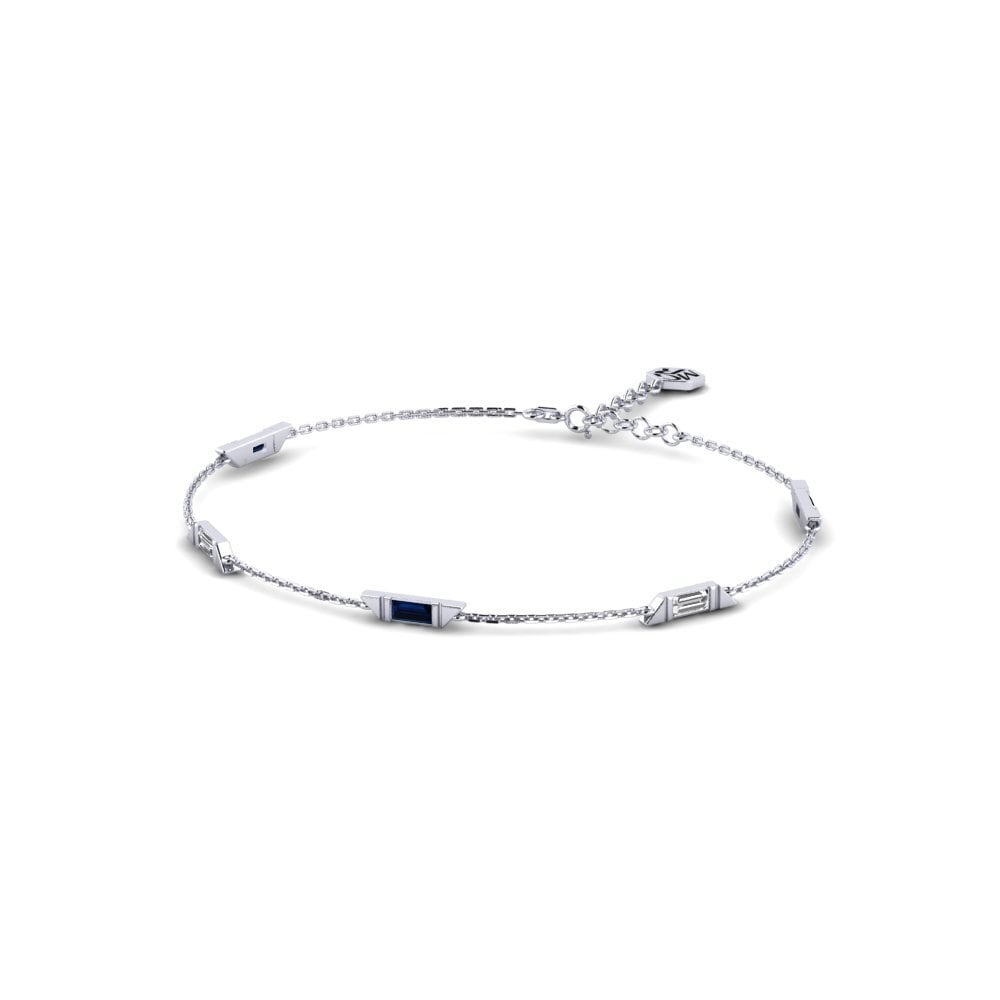 950 Platinum Sapphire Women's Bracelet Birtualy