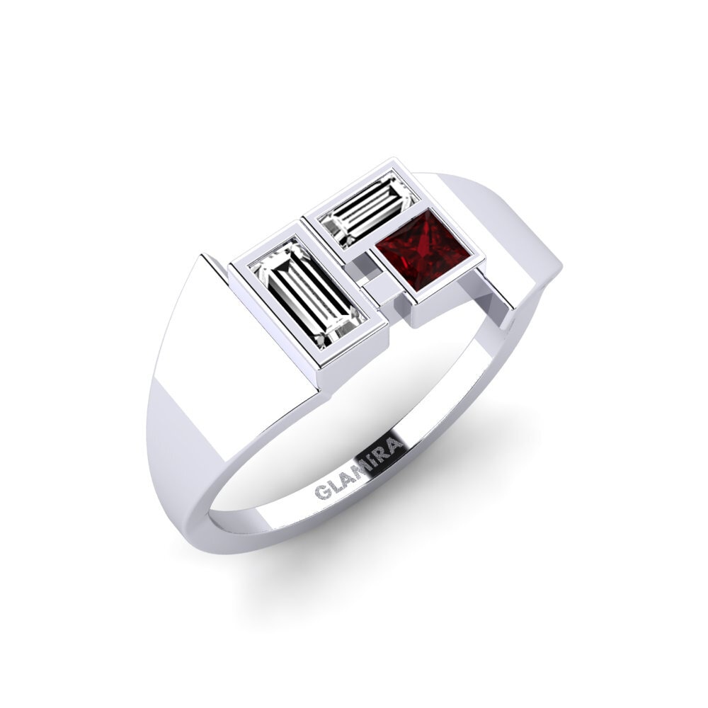 950 Platinum Garnet Ring Buariki